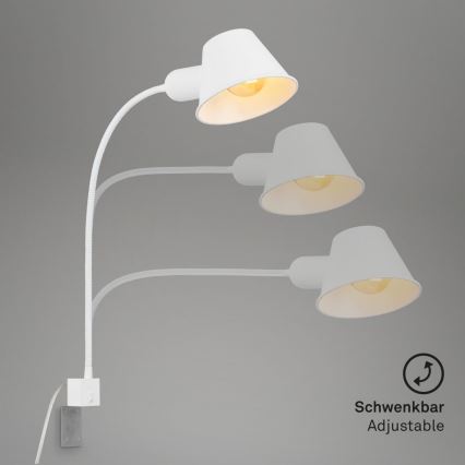 Briloner 2079-016 - Fleksibel væglampe 1xE27/10W/230V hvid