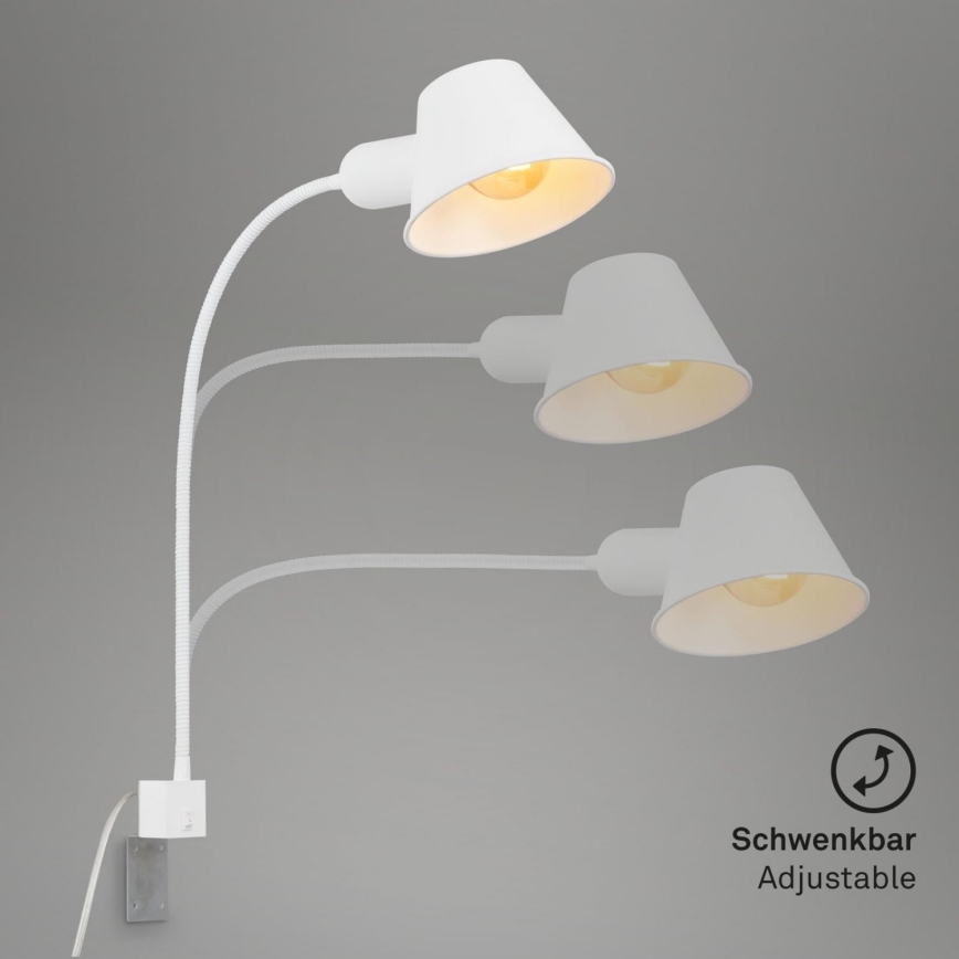 Briloner 2079-016 - Fleksibel væglampe 1xE27/10W/230V hvid