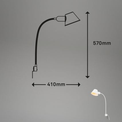 Briloner 2079-016 - Fleksibel væglampe 1xE27/10W/230V hvid
