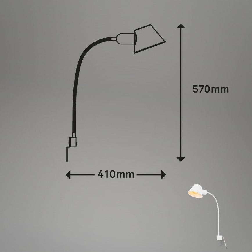 Briloner 2079-016 - Fleksibel væglampe 1xE27/10W/230V hvid