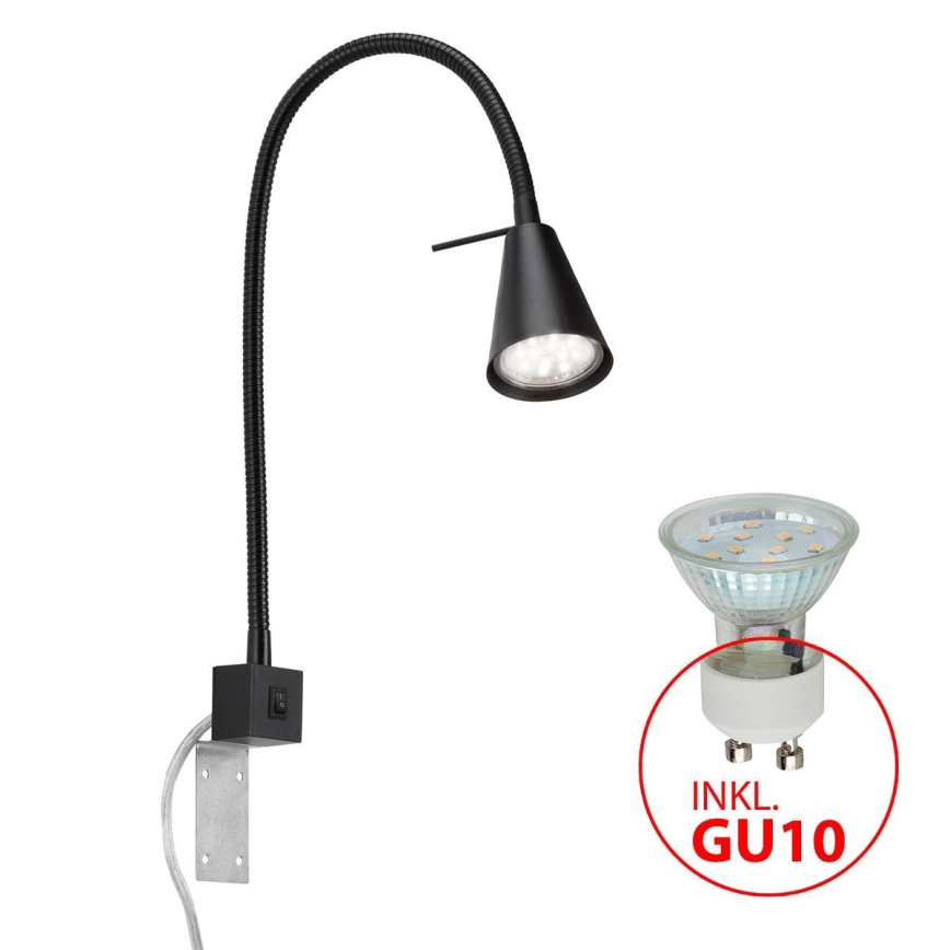 Briloner 2080-015 - LED væglampe COMFORT LIGHT 1xGU10/5W/230V sort