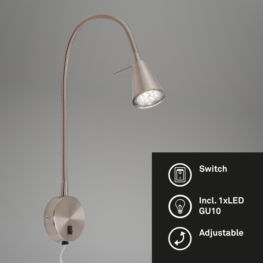 Briloner 2082-012 - LED væglampe COMFORT LIGHT 1xGU10/5W/230V mat krom