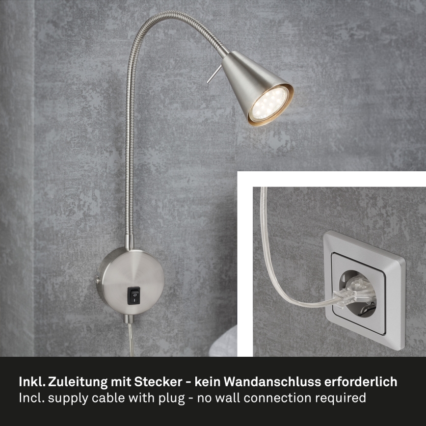 Briloner 2082-012 - LED væglampe COMFORT LIGHT 1xGU10/5W/230V mat krom
