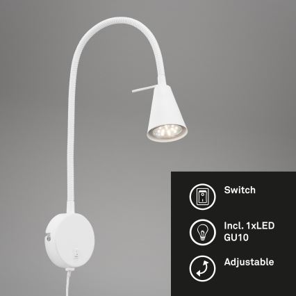 Briloner 2082-016 - LED væglampe COMFORT LIGHT 1xGU10/5W/230V hvid