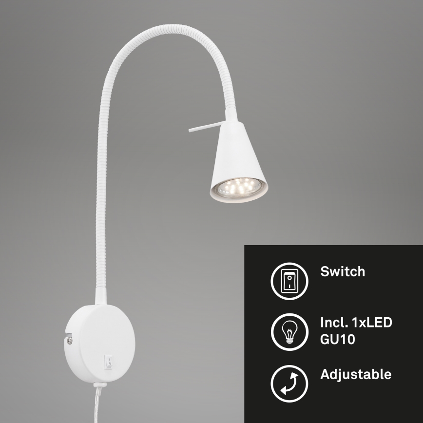 Briloner 2082-016 - LED væglampe COMFORT LIGHT 1xGU10/5W/230V hvid