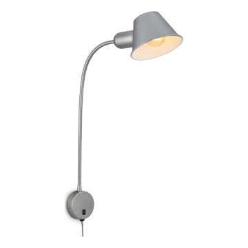 Briloner 2089-014 - Fleksibel væglampe BRELLO 1xE27/10W/230V mat krom