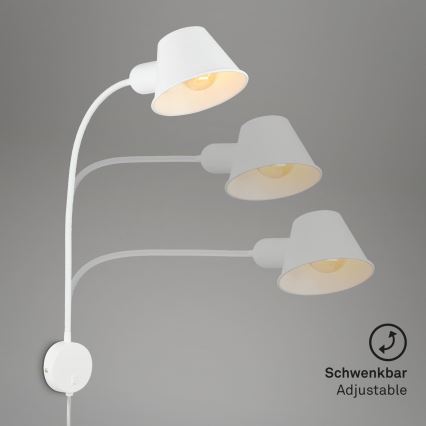 Briloner 2089-016 - Fleksibel væglampe BRELLO 1xE27/10W/230V hvid
