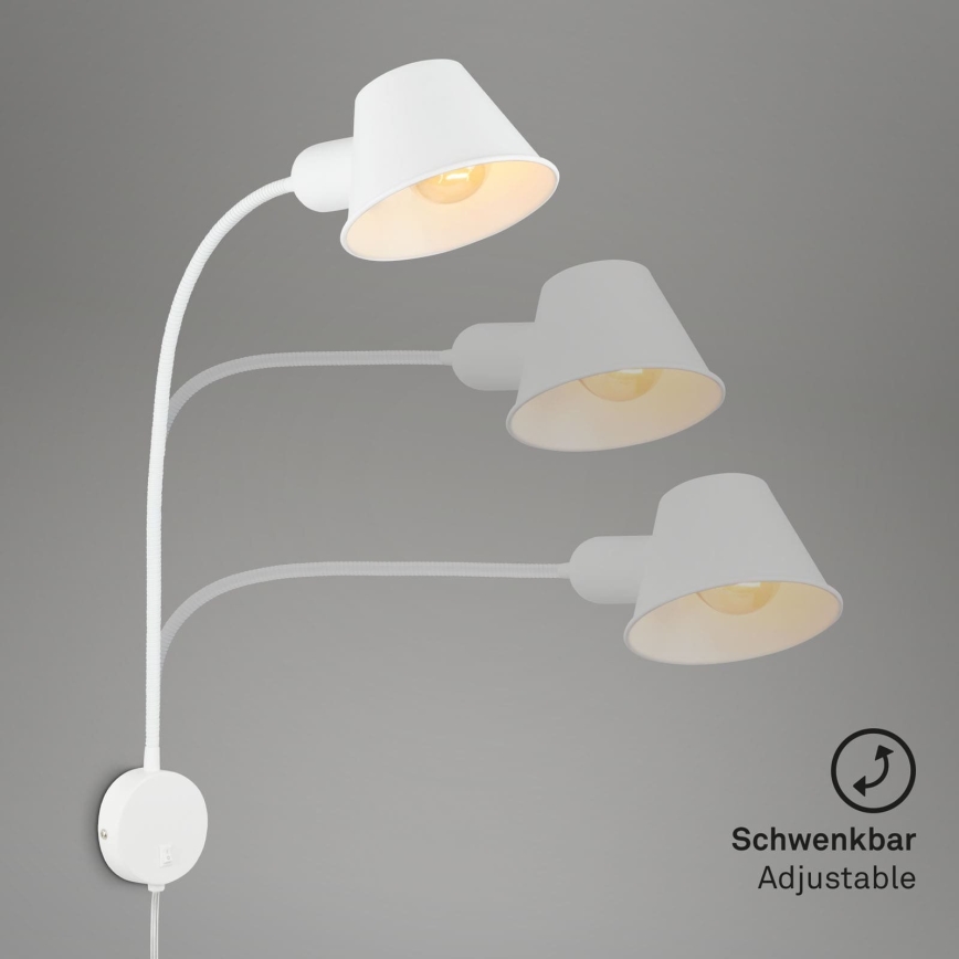 Briloner 2089-016 - Fleksibel væglampe BRELLO 1xE27/10W/230V hvid