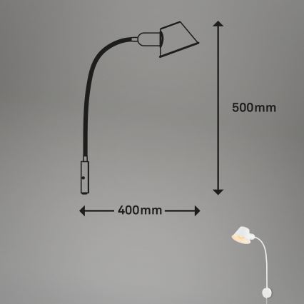 Briloner 2089-016 - Fleksibel væglampe BRELLO 1xE27/10W/230V hvid