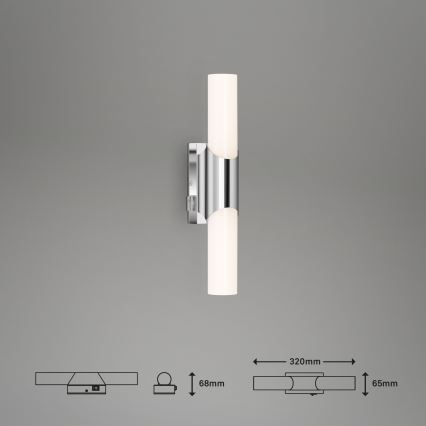 Briloner 2111-018 - LED væglampe til badeværelse SPLASH LED/6,5W/230V IP44