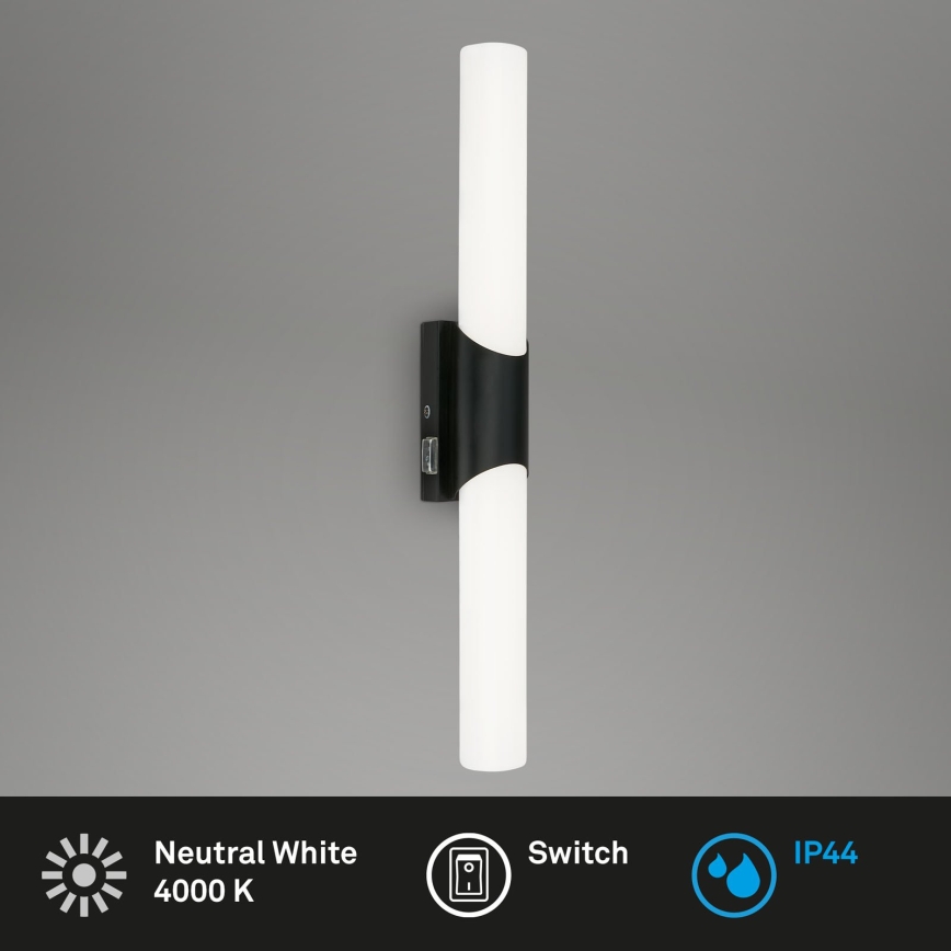 Briloner 2111-115 - LED-spejlbelysning til badeværelset LED/11W/230V IP44 47 cm sort