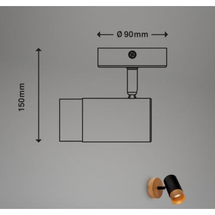 Briloner 2144015 - Vægspot SPOT 1xGU10/9W/230V