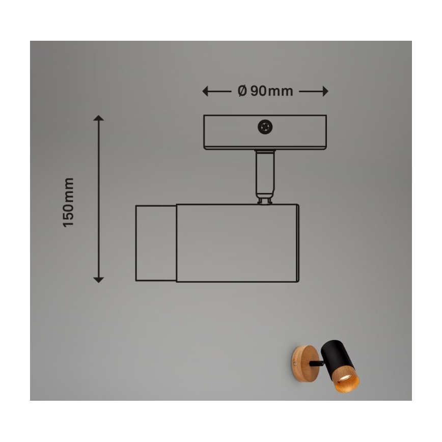Briloner 2144015 - Vægspot SPOT 1xGU10/9W/230V
