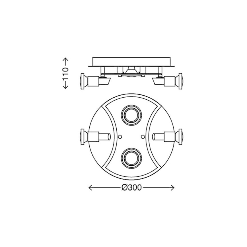 Briloner 2159-048LM - LED spotlampe SPLASH 4xGU10/3W/230V
