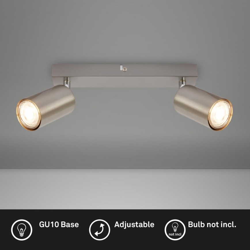 Briloner 2172-022 - Spotlampe 2xGU10/9W/230V mat krom