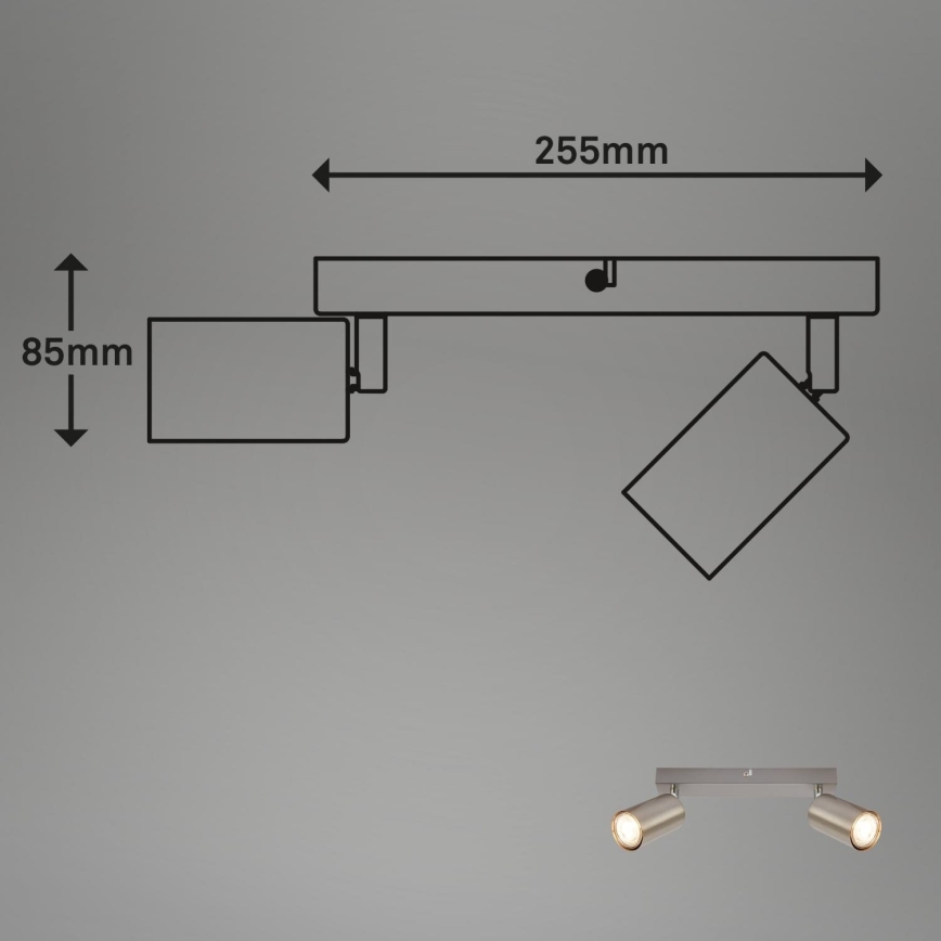 Briloner 2172-022 - Spotlampe 2xGU10/9W/230V mat krom