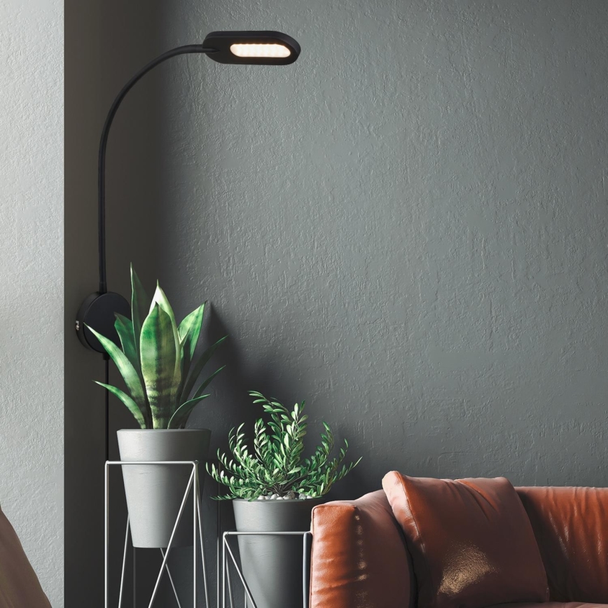 Briloner 2177015 - LED Dæmpbar flexible wall lampe LED/6W/230V sort