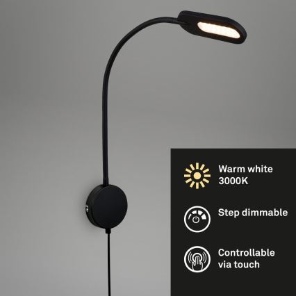 Briloner 2177015 - LED Dæmpbar flexible wall lampe LED/6W/230V sort
