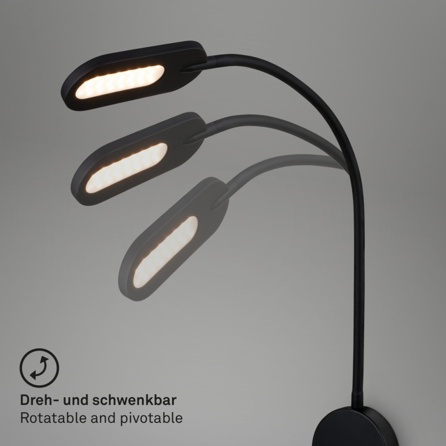 Briloner 2177015 - LED Dæmpbar flexible wall lampe LED/6W/230V sort