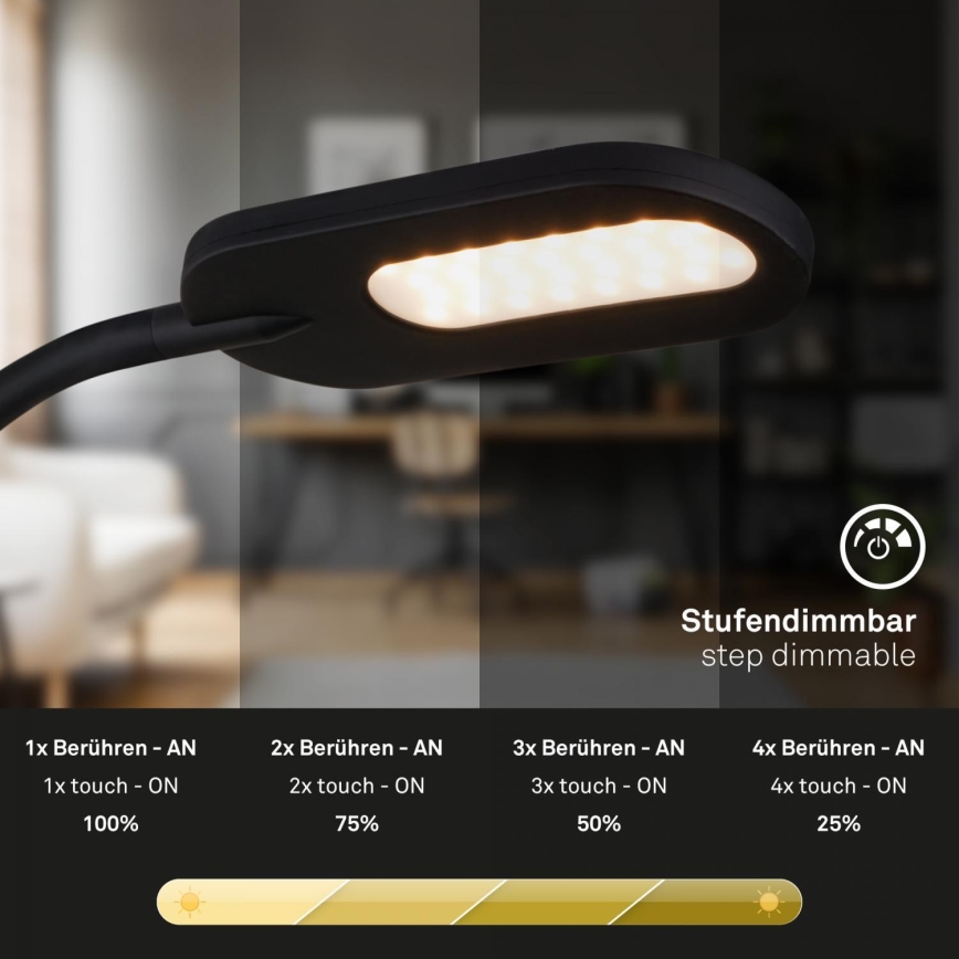 Briloner 2177015 - LED Dæmpbar flexible wall lampe LED/6W/230V sort