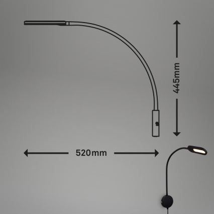 Briloner 2177015 - LED Dæmpbar flexible wall lampe LED/6W/230V sort