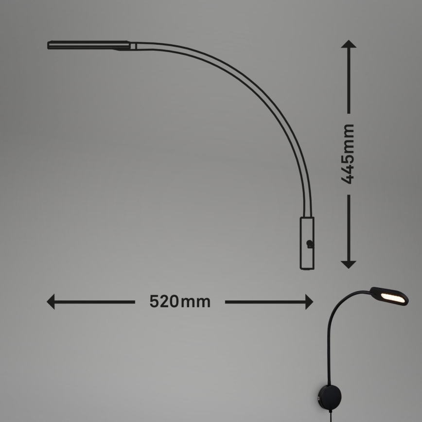 Briloner 2177015 - LED Dæmpbar flexible wall lampe LED/6W/230V sort