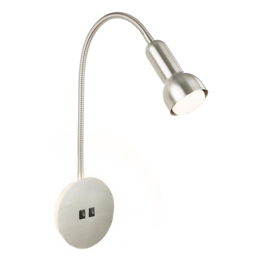 Briloner 2178012 - LED Fleksibel væglampe 1xE14/10W/230V + LED/3W mat krom