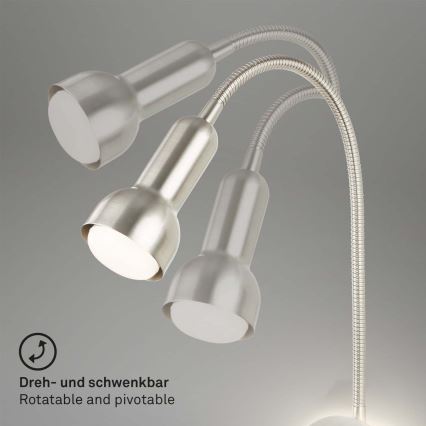 Briloner 2178012 - LED Fleksibel væglampe 1xE14/10W/230V + LED/3W mat krom