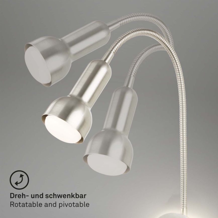 Briloner 2178012 - LED Fleksibel væglampe 1xE14/10W/230V + LED/3W mat krom