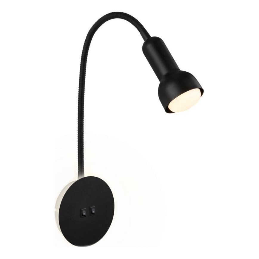 Briloner 2178015 - Fleksibel LED væglampe 1xE14/10W/230V + LED/3W sort