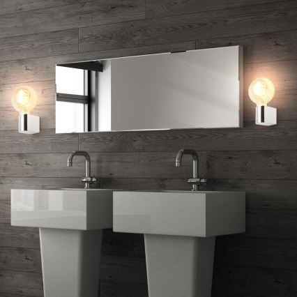 Briloner 2182-018 - Badeværelses væglampe DONGA 1xE27/10W/230V IP44 poleret krom