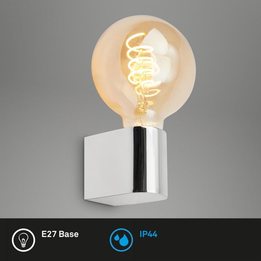 Briloner 2182-018 - Badeværelses væglampe DONGA 1xE27/10W/230V IP44 poleret krom