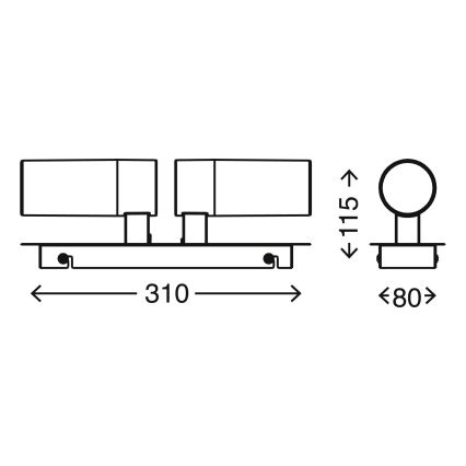 Briloner 2202-028 - LED væglampe til badeværelse SPLASH 2xLED/4W/230V IP44