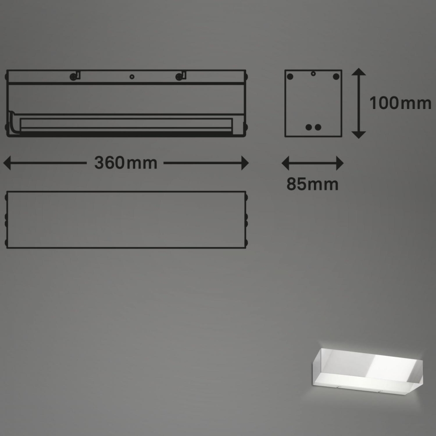 Briloner 2204-018 - Udendørs LED væglampe LED/8W/230V IP44 skinnende krom