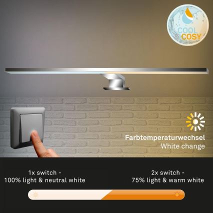 Briloner 2299-018 - LED spejlbelysning til badeværelse dæmpbar COOL&COSY LED/8W/230V 2700/4000K IP44