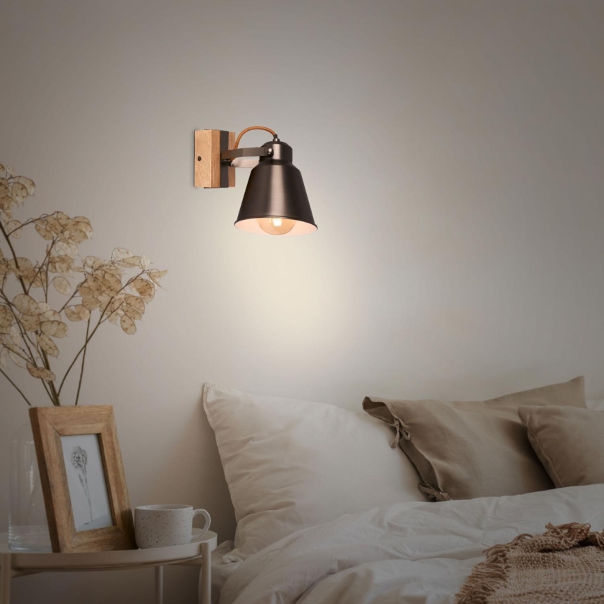 Briloner 2406-014 - Vægspot RETRO 1xE27/40W/230V brun