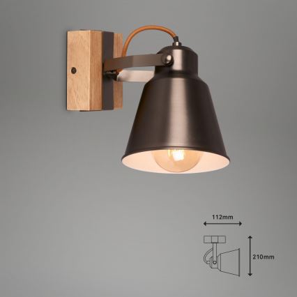 Briloner 2406-014 - Vægspot RETRO 1xE27/40W/230V brun