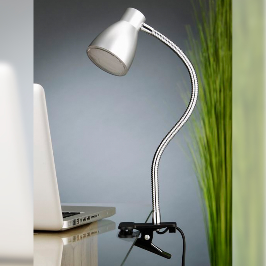 Briloner 2615-014P - LED lampe med klemme GRIP LED/2,5W/230V sølvfarvet