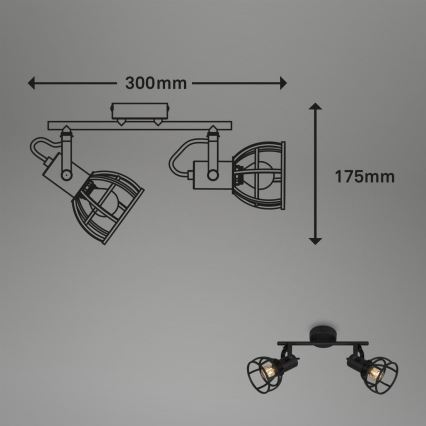 Briloner 2669-025 - Spotlampe RETRO 2xE14/25W/230V