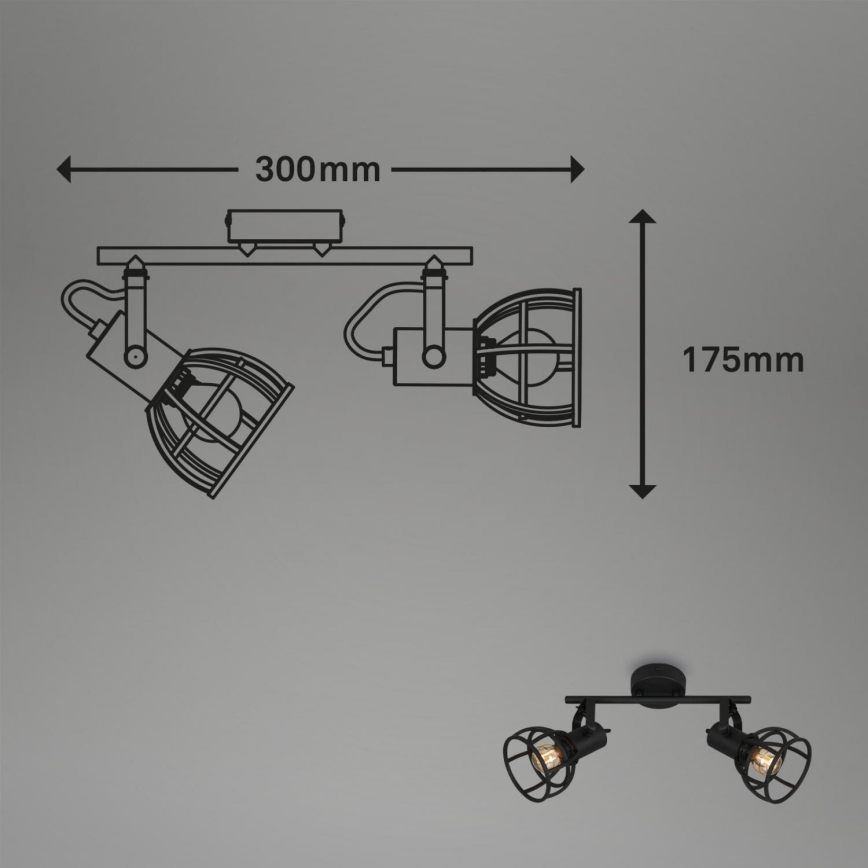 Briloner 2669-025 - Spotlampe RETRO 2xE14/25W/230V