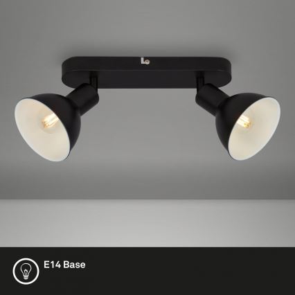 Briloner 2674-025 - Spotlampe RETRO 2xE14/25W/230V sort