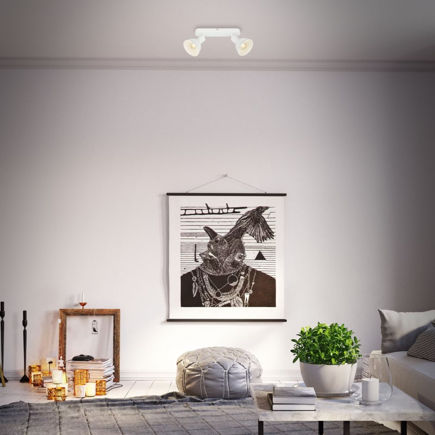 Briloner 2674-026 - Spotlampe RETRO 2xE14/25W/230V hvid