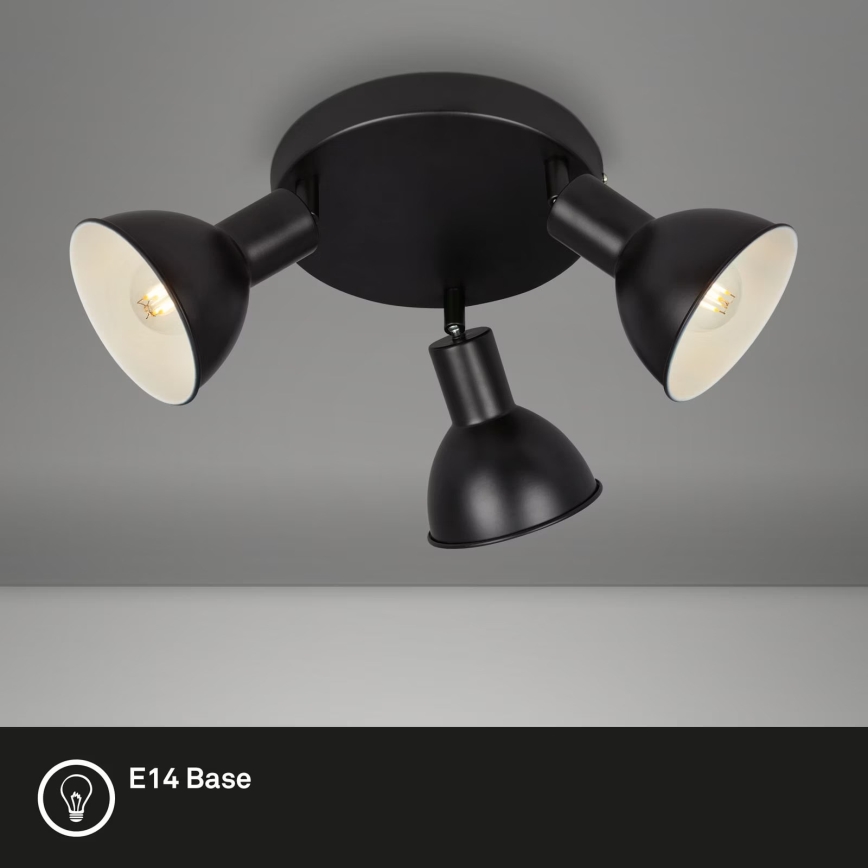 Briloner 2674-035 - Spotlampe RETRO 3xE14/25W/230V sort