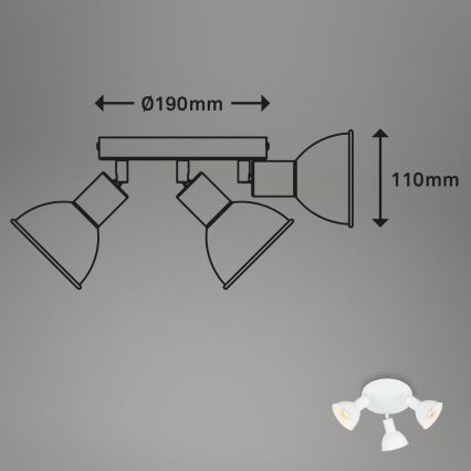 Briloner 2674-036 - Spotlampe RETRO 3xE14/25W/230V hvid