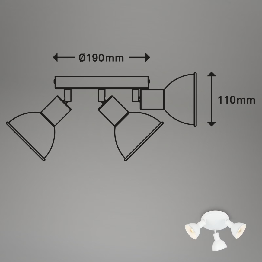 Briloner 2674-036 - Spotlampe RETRO 3xE14/25W/230V hvid