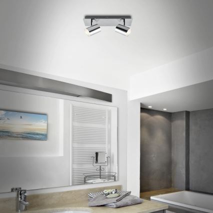 Briloner 2731-028 - Badeværelses-spot BANYO 2xGU10/5W/230V IP44 blank krom
