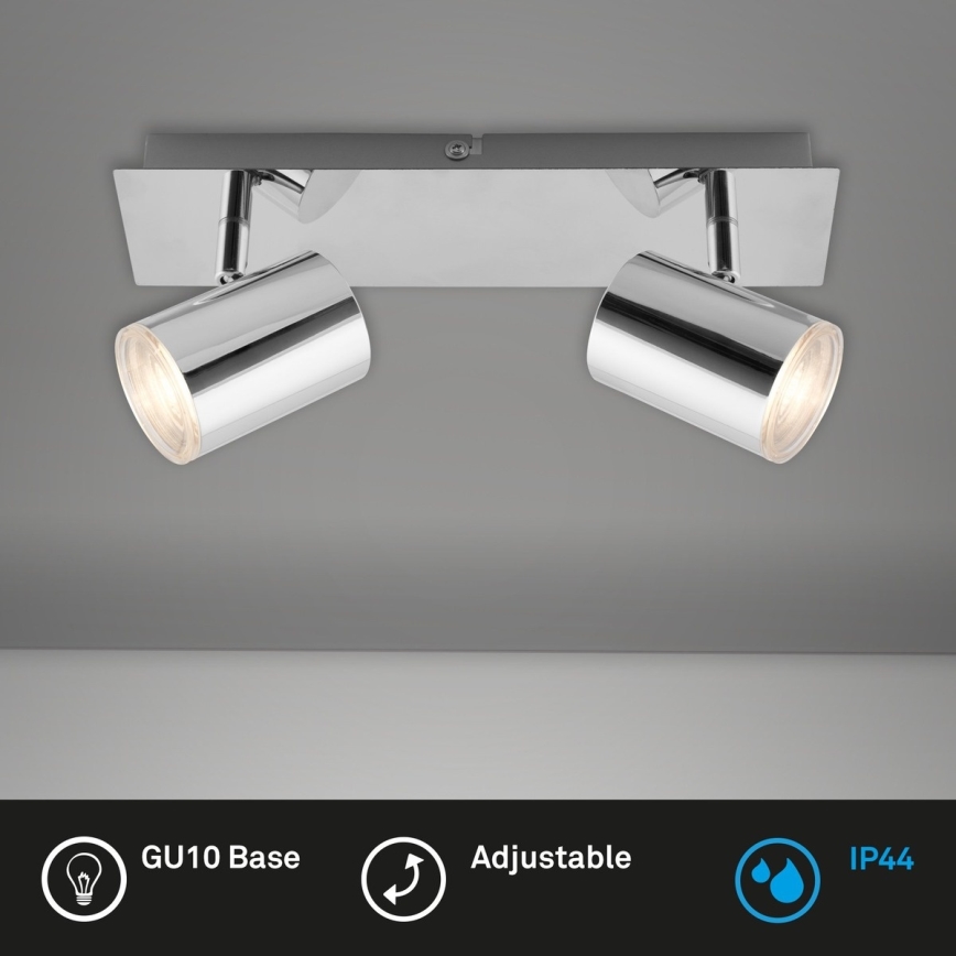 Briloner 2731-028 - Badeværelses-spot BANYO 2xGU10/5W/230V IP44 blank krom