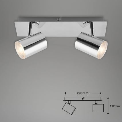 Briloner 2731-028 - Badeværelses-spot BANYO 2xGU10/5W/230V IP44 blank krom