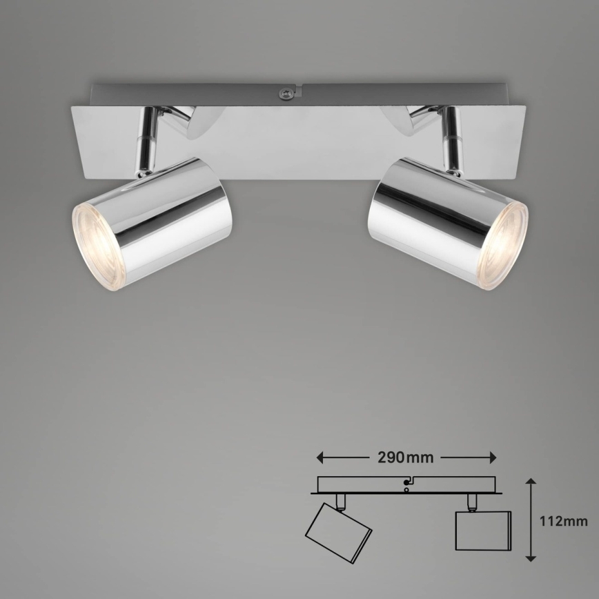 Briloner 2731-028 - Badeværelses-spot BANYO 2xGU10/5W/230V IP44 blank krom