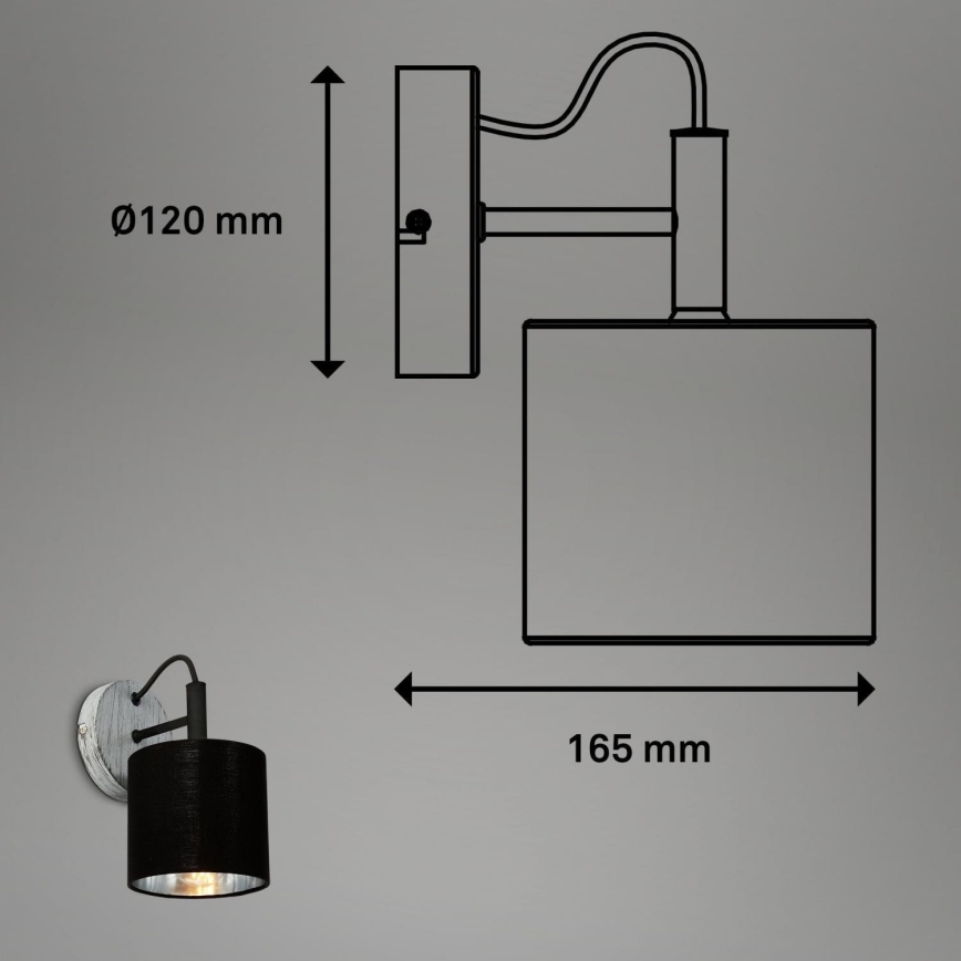 Briloner 2737-014 - Væglampe SILVER CRAFTED 1xE14/25W/230V